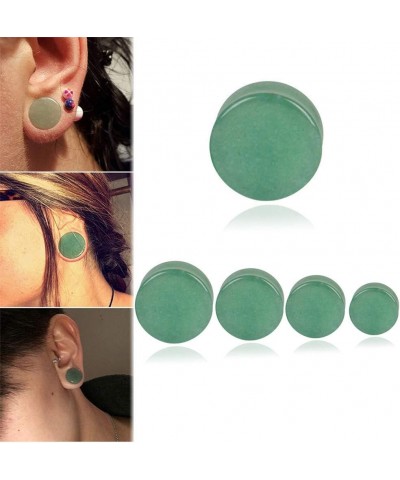 Green Jade Natural Stone Double Flared Flesh Plugs Tunnels Ear Gauges Stretcher Expander Kit 1 Pair 2g(6mm) $9.11 Body Jewelry