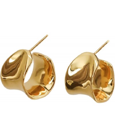 925 Silver Needle Irregular Premium Women's Alloy Circle Style Girls' Earrings Q151 Gold $9.68 Earrings