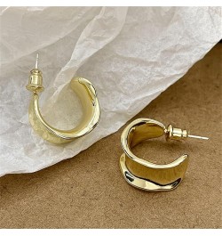 925 Silver Needle Irregular Premium Women's Alloy Circle Style Girls' Earrings Q151 Gold $9.68 Earrings