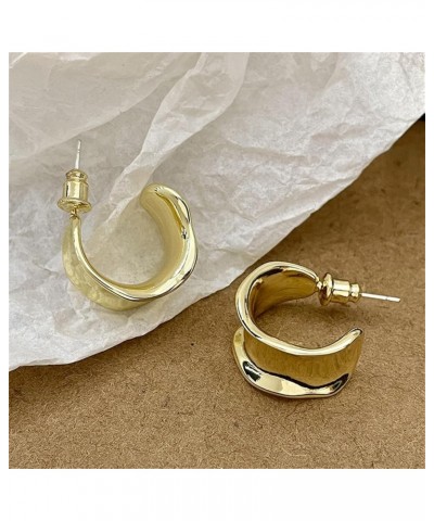 925 Silver Needle Irregular Premium Women's Alloy Circle Style Girls' Earrings Q151 Gold $9.68 Earrings