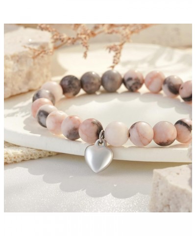 30/40/50/60 Birthday Gifts for Women, Natural Stone Heart Bracelets for Mom Auntie Wife Friend Sister 30-Pink $11.19 Bracelets