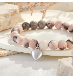 30/40/50/60 Birthday Gifts for Women, Natural Stone Heart Bracelets for Mom Auntie Wife Friend Sister 30-Pink $11.19 Bracelets