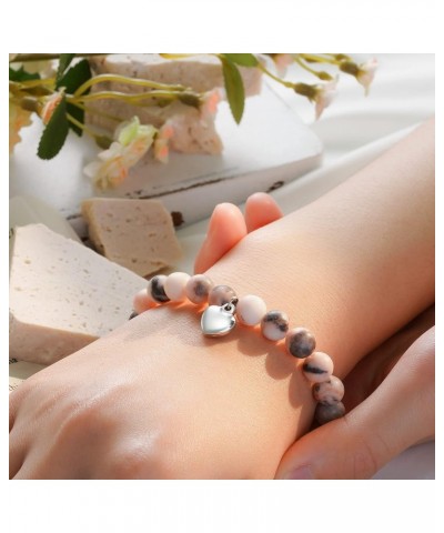 30/40/50/60 Birthday Gifts for Women, Natural Stone Heart Bracelets for Mom Auntie Wife Friend Sister 30-Pink $11.19 Bracelets