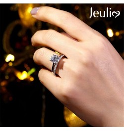 3.5ct Sterling Silver Wedding Ring Bridal Sets Classic Round Cut Anniversary Promise Jewelry with 0.35 ct Side Stone Brillian...