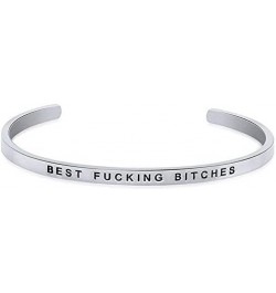 Stainless Steel Inspiration Mantra Cuff Bangle Bracelet Graduation Gift Best Fucking Bitches $9.52 Bracelets