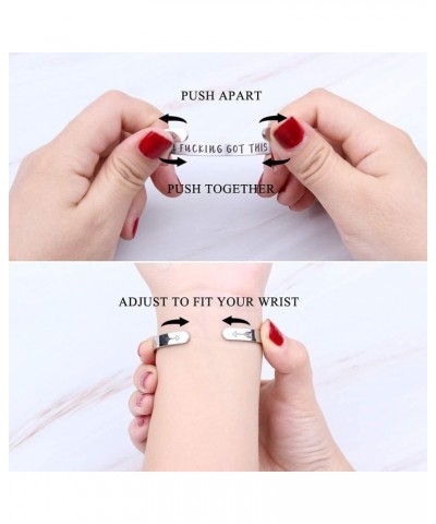 Stainless Steel Inspiration Mantra Cuff Bangle Bracelet Graduation Gift Best Fucking Bitches $9.52 Bracelets