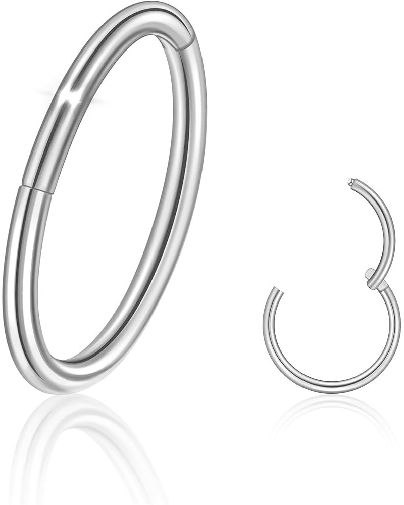 Hypoallergenic Nose Ring Hoops - Surgical Steel Septum Cartilage Ring - 20G 18G 16G 14G Diameter 5mm to 16mm Body Piercing Li...