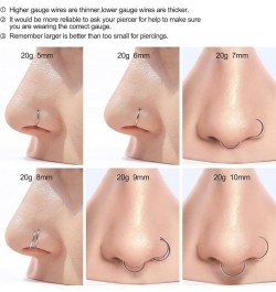 Hypoallergenic Nose Ring Hoops - Surgical Steel Septum Cartilage Ring - 20G 18G 16G 14G Diameter 5mm to 16mm Body Piercing Li...