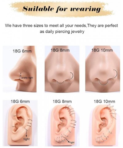 12 Pcs 20G Hypoallergenic 316L Surgical Stainless Steel Nose Rings Hoops Gold Silver Nose Piercings Jewelry L Shape Nose Ring...