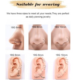 12 Pcs 20G Hypoallergenic 316L Surgical Stainless Steel Nose Rings Hoops Gold Silver Nose Piercings Jewelry L Shape Nose Ring...