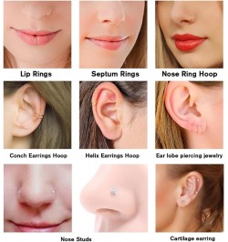 12 Pcs 20G Hypoallergenic 316L Surgical Stainless Steel Nose Rings Hoops Gold Silver Nose Piercings Jewelry L Shape Nose Ring...