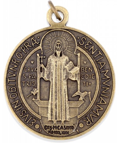 Large Saint Benedict Medal - 2" Diameter (Antique Bronze) $7.48 Necklaces