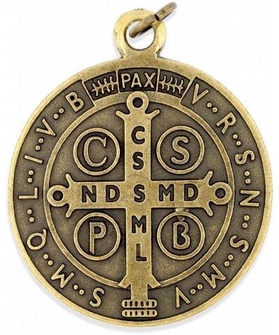 Large Saint Benedict Medal - 2" Diameter (Antique Bronze) $7.48 Necklaces