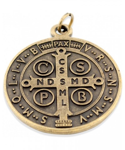 Large Saint Benedict Medal - 2" Diameter (Antique Bronze) $7.48 Necklaces