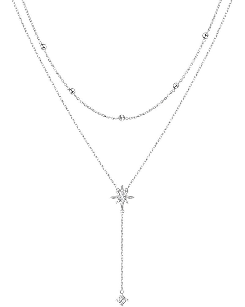 925 sterling Silver Cubic Zirconia Star/Snowflake/Teardrop Pendant Necklace for Women Girls Star Y Necklace $13.23 Others