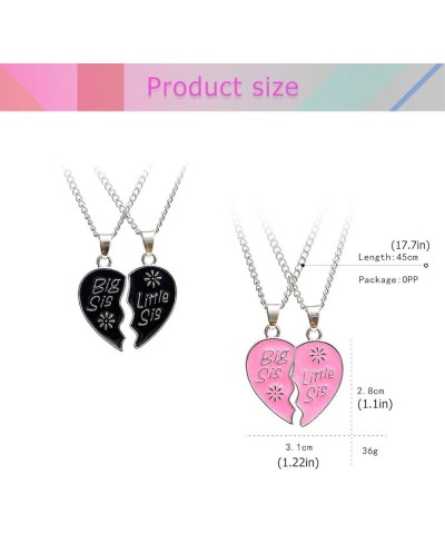 Big Sis and Little Sis Heart Necklace Set Sister Necklace Jewelry Gift Set for 2 Puzzle Heart Friendship Matching Necklace Gr...