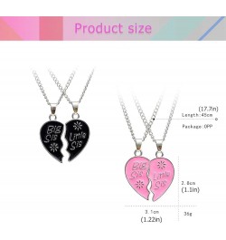 Big Sis and Little Sis Heart Necklace Set Sister Necklace Jewelry Gift Set for 2 Puzzle Heart Friendship Matching Necklace Gr...