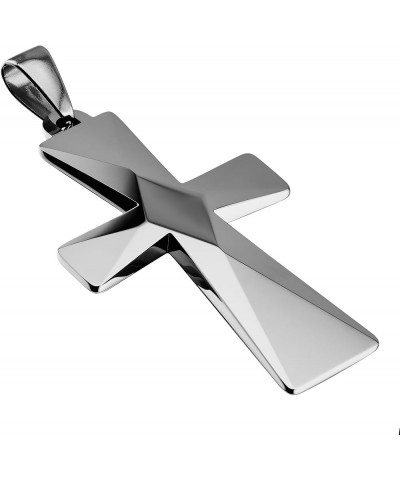 Tungsten Carbide Crosses Large or Small with a Matching Color Cuban Chain Selection of Narrow or Wide 20.0 Inches Large Polis...