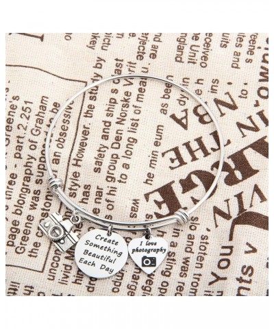 Photographer Gift Camera Bracelet Create Something Beautiful Each Day Charm Jewelry camera bracelet $10.24 Bracelets