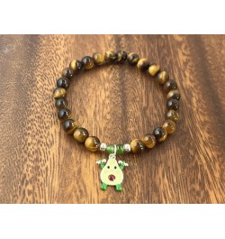 Natural Tiger Eye Stone with Hetian Jade 925 Sterling Silver Avocado Bracelet $10.55 Bracelets