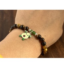 Natural Tiger Eye Stone with Hetian Jade 925 Sterling Silver Avocado Bracelet $10.55 Bracelets