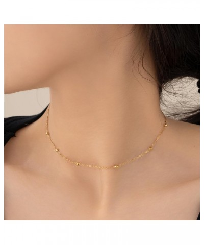 Gold Layer Necklace for Women Initial Necklaces for Women Letter Choker Satellite Chain Necklace Gifts for Women Teen Girls 1...