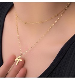 Gold Layer Necklace for Women Initial Necklaces for Women Letter Choker Satellite Chain Necklace Gifts for Women Teen Girls 1...