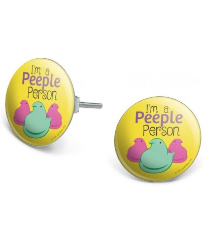 I'm A Peeple Person Peeps Novelty Silver Plated Stud Earrings $9.68 Earrings