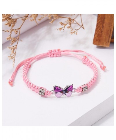 Handwoven Butterfly Charm Bracelet for Women Girls Adjustable Cute Animals Braided Strand String Friendship Bracelet Friendsh...