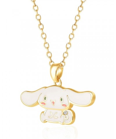 Sanrio Womens Cinnamoroll Necklace 18", Flash-Plated Cinnamoroll Enamel 3D Pendant Necklace Official License $12.60 Necklaces