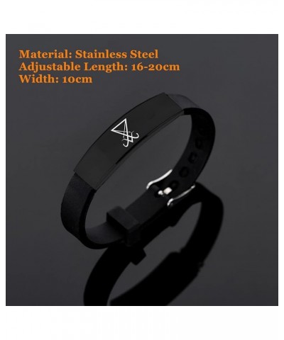 Adjustable Baphomet Sigil of Satan Satanic Protection Symbolism Silicone Bracelet Wristband for Kids Women Men,Inspired Satan...