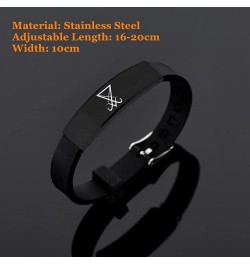 Adjustable Baphomet Sigil of Satan Satanic Protection Symbolism Silicone Bracelet Wristband for Kids Women Men,Inspired Satan...