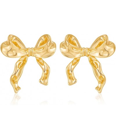 Gold Bow Stud Earrings for Women Ribbon Bow Stud Earrings Double Bowknot Earrings Bowknot Earrings Jewelry Gifts Bow J $10.79...