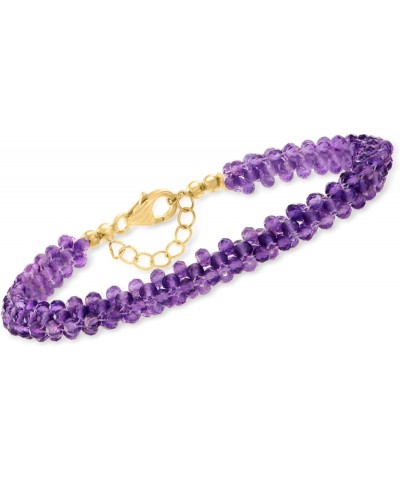 30.00 ct. t.w. Amethyst Bead Bracelet With 18kt Gold Over Sterling. 7.25 inches $25.70 Bracelets