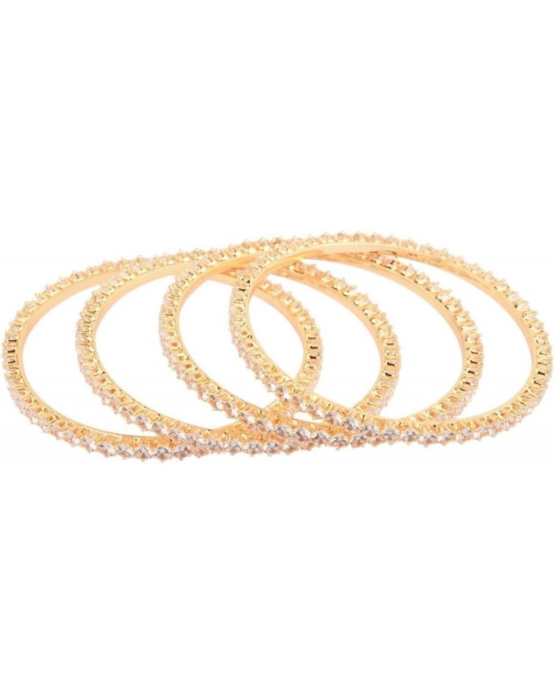 Indian Bangles for Women Round CZ Crystal Rhinestone Bracelet Bangle Set Indian Wedding Party Bangles Indian Bridal Bangles F...