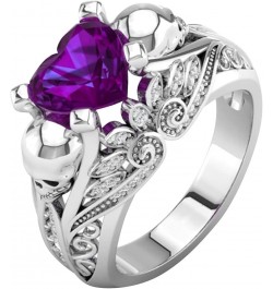 Self Love Heart Ring Women Ring Colorful Zircon Wedding Jewelry Rings Size Alloy 6-10 Gift Finger (White, 10) Purple 6 $6.38 ...