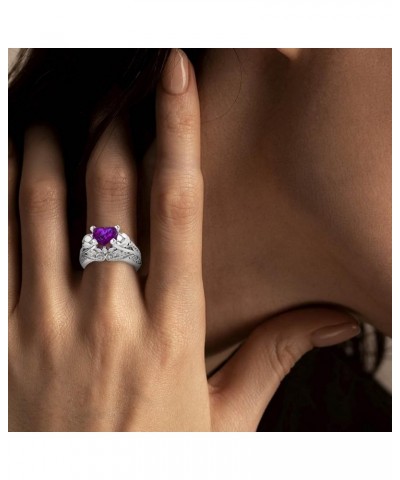 Self Love Heart Ring Women Ring Colorful Zircon Wedding Jewelry Rings Size Alloy 6-10 Gift Finger (White, 10) Purple 6 $6.38 ...