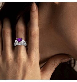 Self Love Heart Ring Women Ring Colorful Zircon Wedding Jewelry Rings Size Alloy 6-10 Gift Finger (White, 10) Purple 6 $6.38 ...