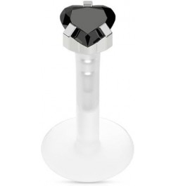 BioFlex Labret Style Nose Stud Ring Push Pin Heart Choose Your Color 16G Black $8.31 Body Jewelry