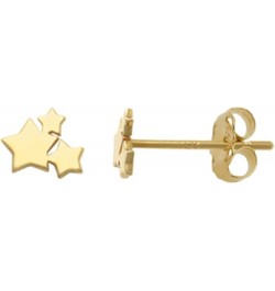 14K Yellow Gold Shooting Stars Stud Earrings Push Back $30.77 Earrings