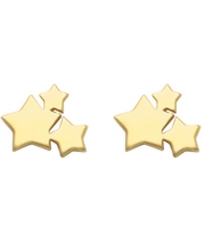 14K Yellow Gold Shooting Stars Stud Earrings Push Back $30.77 Earrings