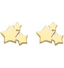 14K Yellow Gold Shooting Stars Stud Earrings Push Back $30.77 Earrings