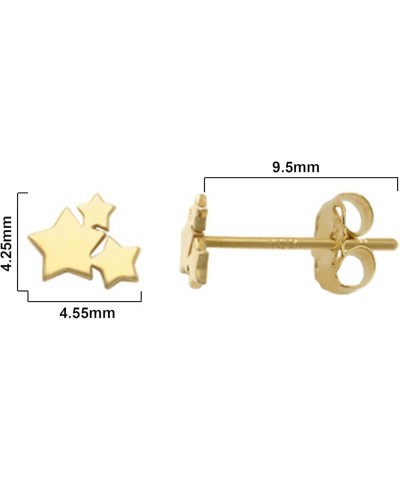 14K Yellow Gold Shooting Stars Stud Earrings Push Back $30.77 Earrings