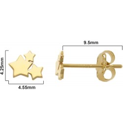 14K Yellow Gold Shooting Stars Stud Earrings Push Back $30.77 Earrings