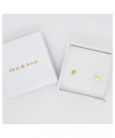 14K Yellow Gold Shooting Stars Stud Earrings Push Back $30.77 Earrings