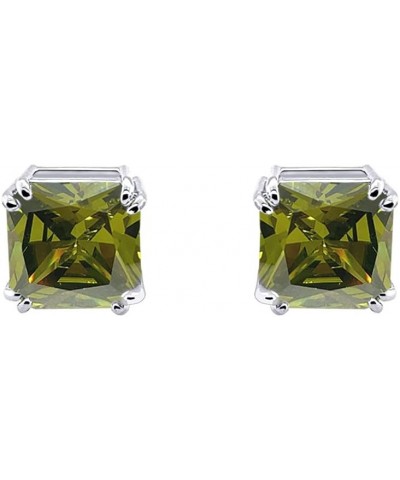 Traditional Classic Large Statement 5CT Square Princess Cut AAA CZ Solitaire Clip On Stud Earrings For Women Silver Plated No...