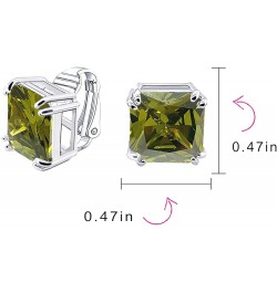 Traditional Classic Large Statement 5CT Square Princess Cut AAA CZ Solitaire Clip On Stud Earrings For Women Silver Plated No...