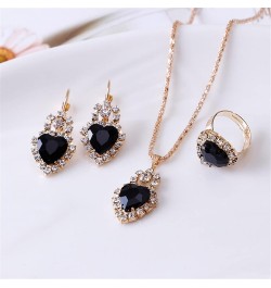 Jewelry Set for Women Girls 4 Pcs Set Rings Earrings Necklace Luxury Zircon Crystal Design Four-piece Jewelry Sets for Annive...