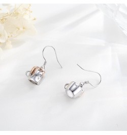 Sloth/Cat/Dog/Raccoon Earrings for Women 925 Sterling Silver Hypoallergenic Cup Dangle Earrings Animal Earrings Jewelry Gift ...