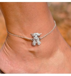 Highland Cow Anklet 925 Sterling Silver Highland Cow Charm Anklet 9+2 inch Chain Jewelry Gifts for Women Girls(silver/gold/ro...